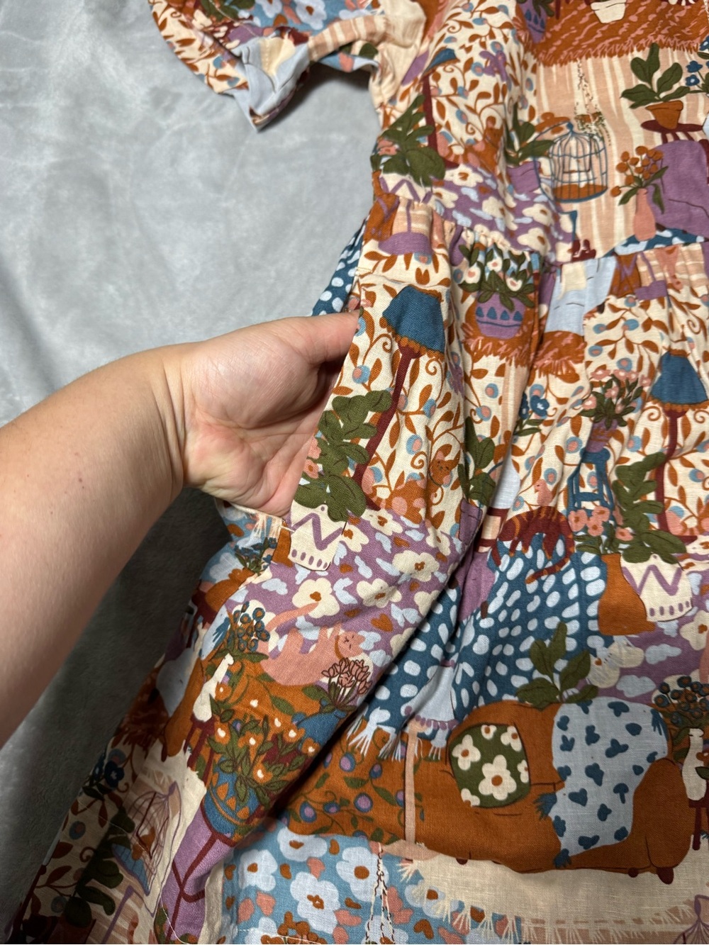 (Altered) Princess Highway cat print smock dress - Picture 5 of 8